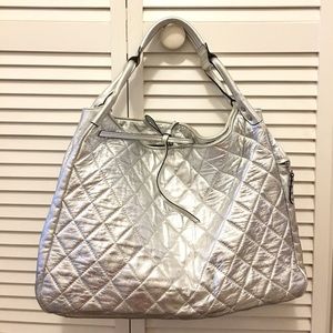 Be&D Hobo bag Silver quilted soft lambskin LIGHT